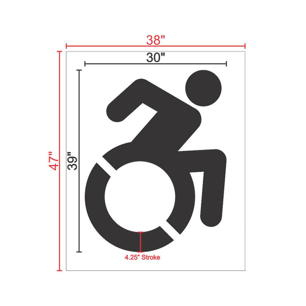 Global Industrial 505199 Parking Lot Stencil, Handicapped Symbol