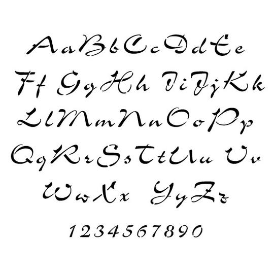 Airfoil Script Alphabet Stencil Set