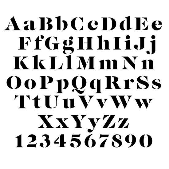 Harrington Font Number Stencil, Stencil Numbers