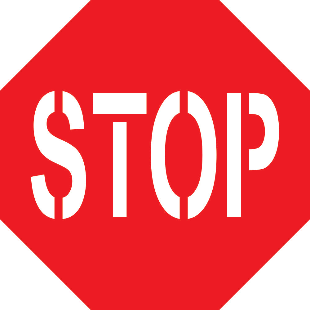 STOP Sign | 2 Piece Stencil | Warehouse and Factory Safety Signs ...