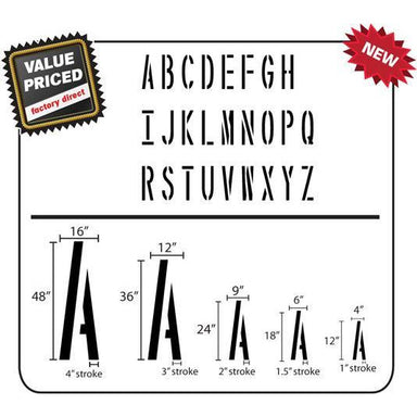 Large Letter Stencil | Choose Your Own Letters and Numbers | Large Number Stencils | Large Stencils for Parking Lot and Equipment (18 inch)