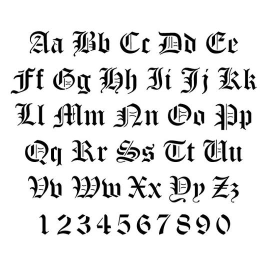 old english alphabet tattoos