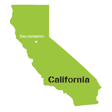 California State Map, Stencil,