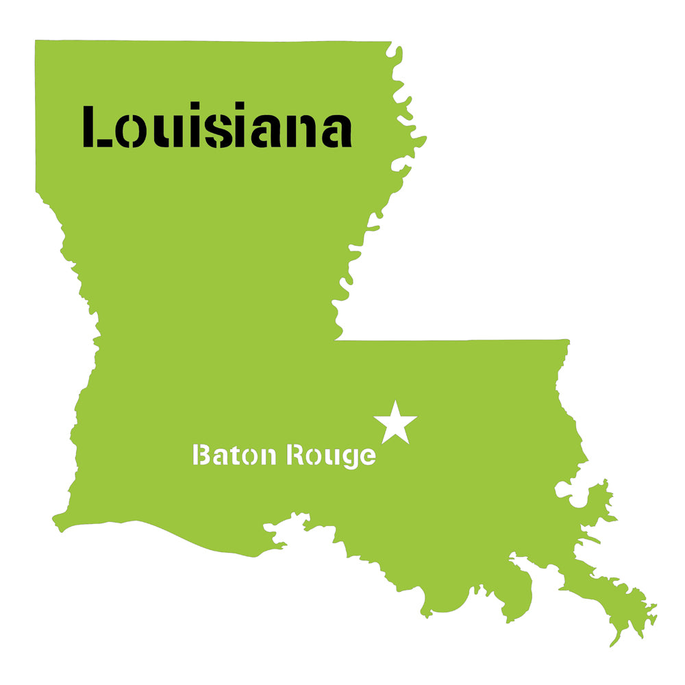 Louisiana State Map Stencil