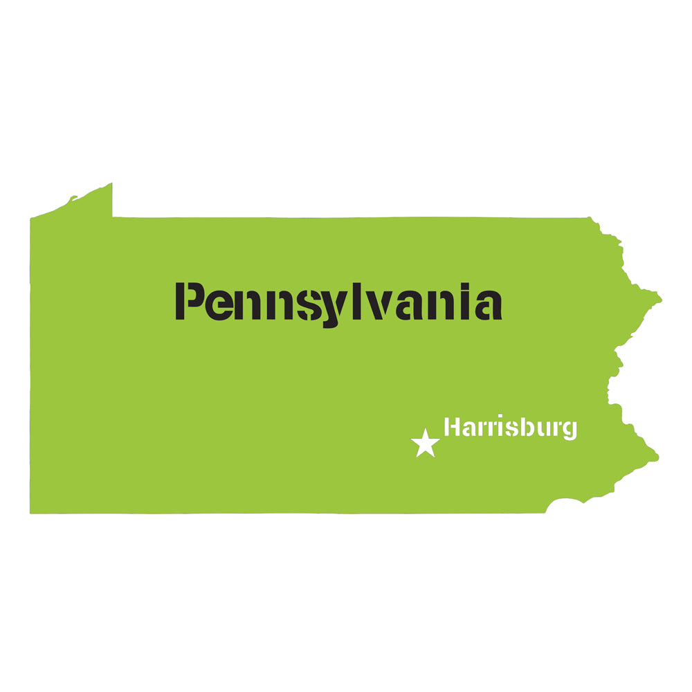 Pennsylvania State Map Stencil | Design Custom Pennsylvania Projects ...