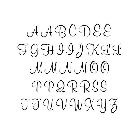 Airfoil Script Alphabet Stencil Set