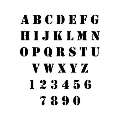 Stencil Font Letter and Number Stencil Sets